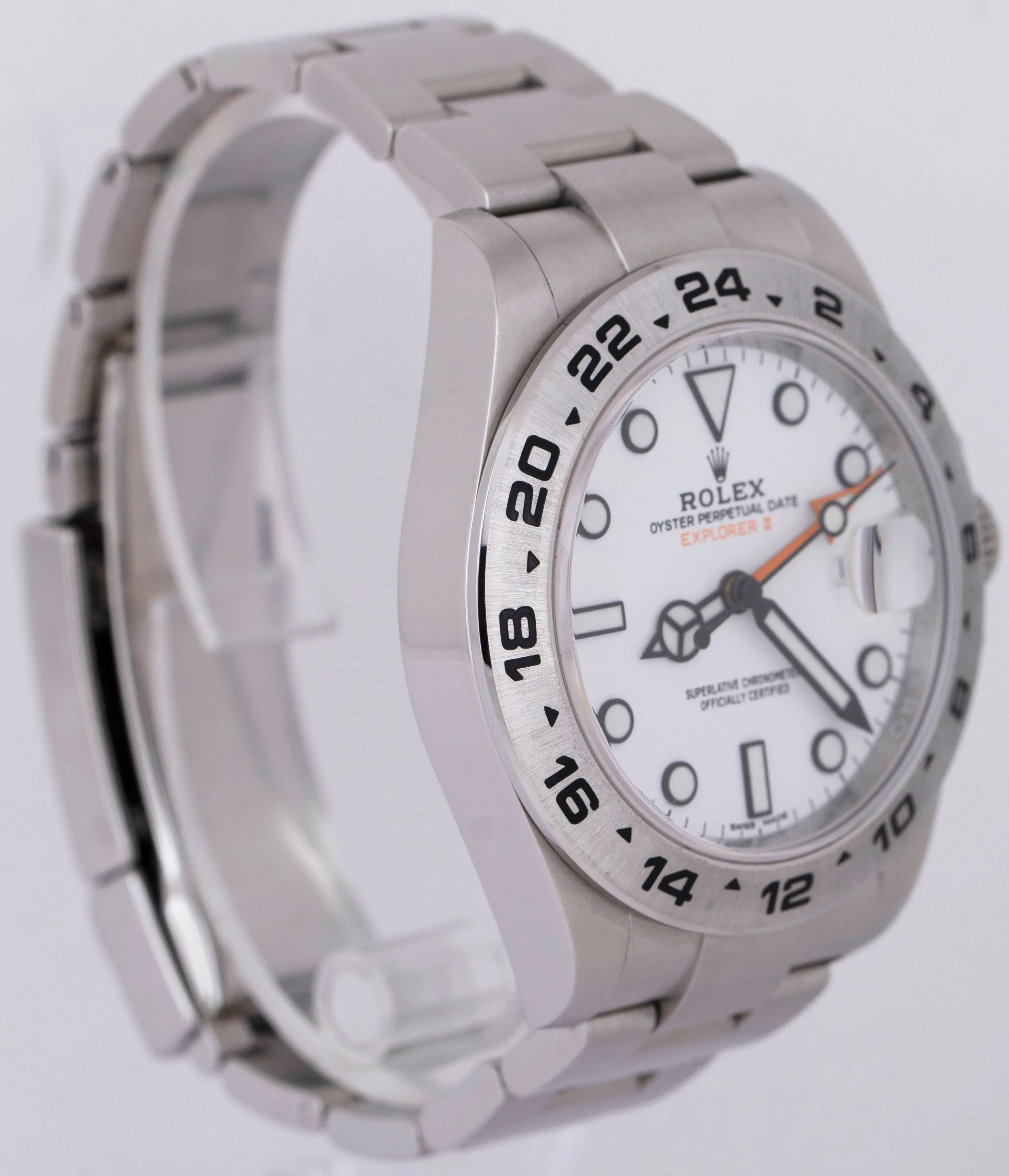 Rolex Explorer II 42mm 216570 Polar White Orange Stainless Steel GMT Watch BOX