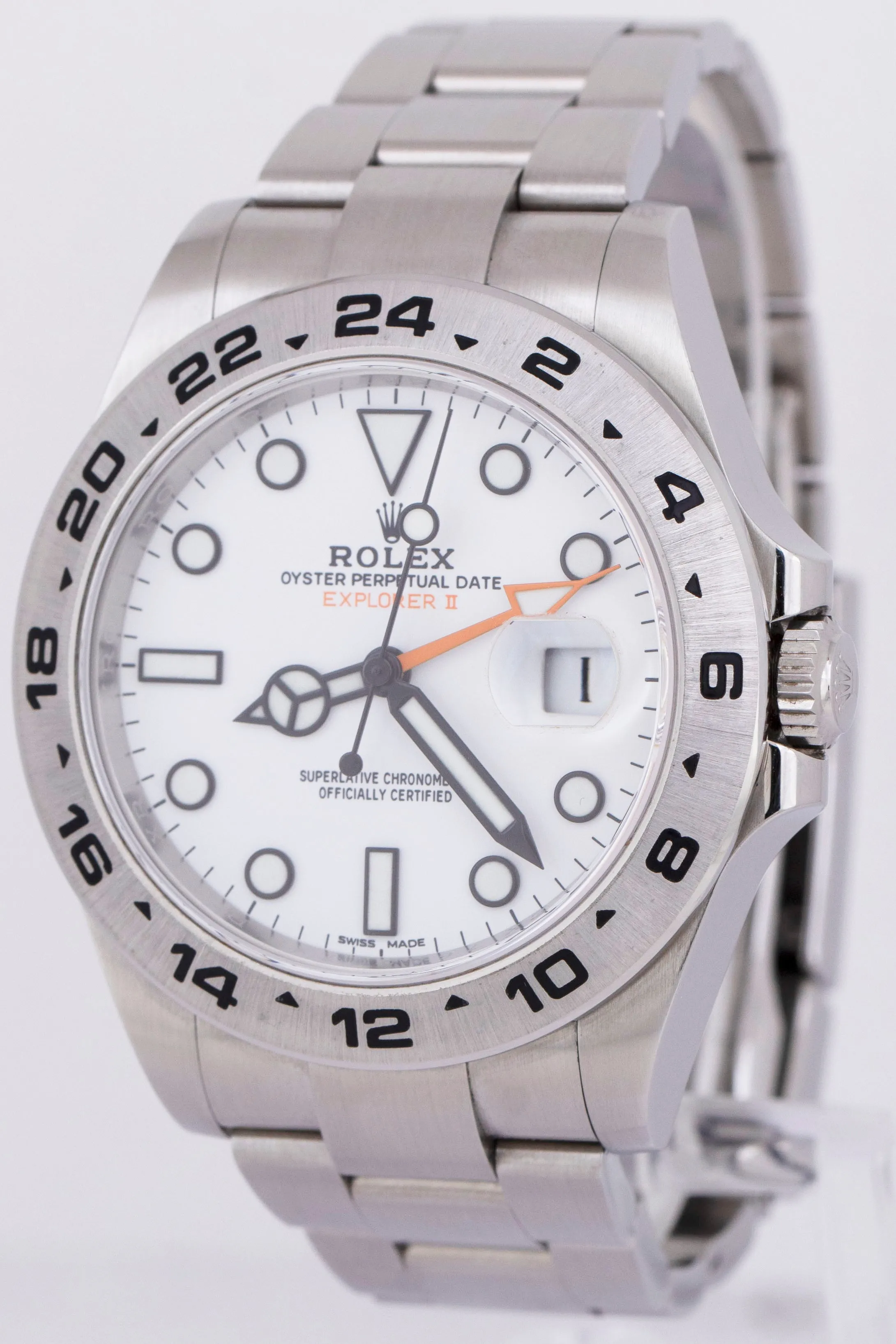 Rolex Explorer II 42mm 216570 Polar White Orange Stainless Steel GMT Watch BOX