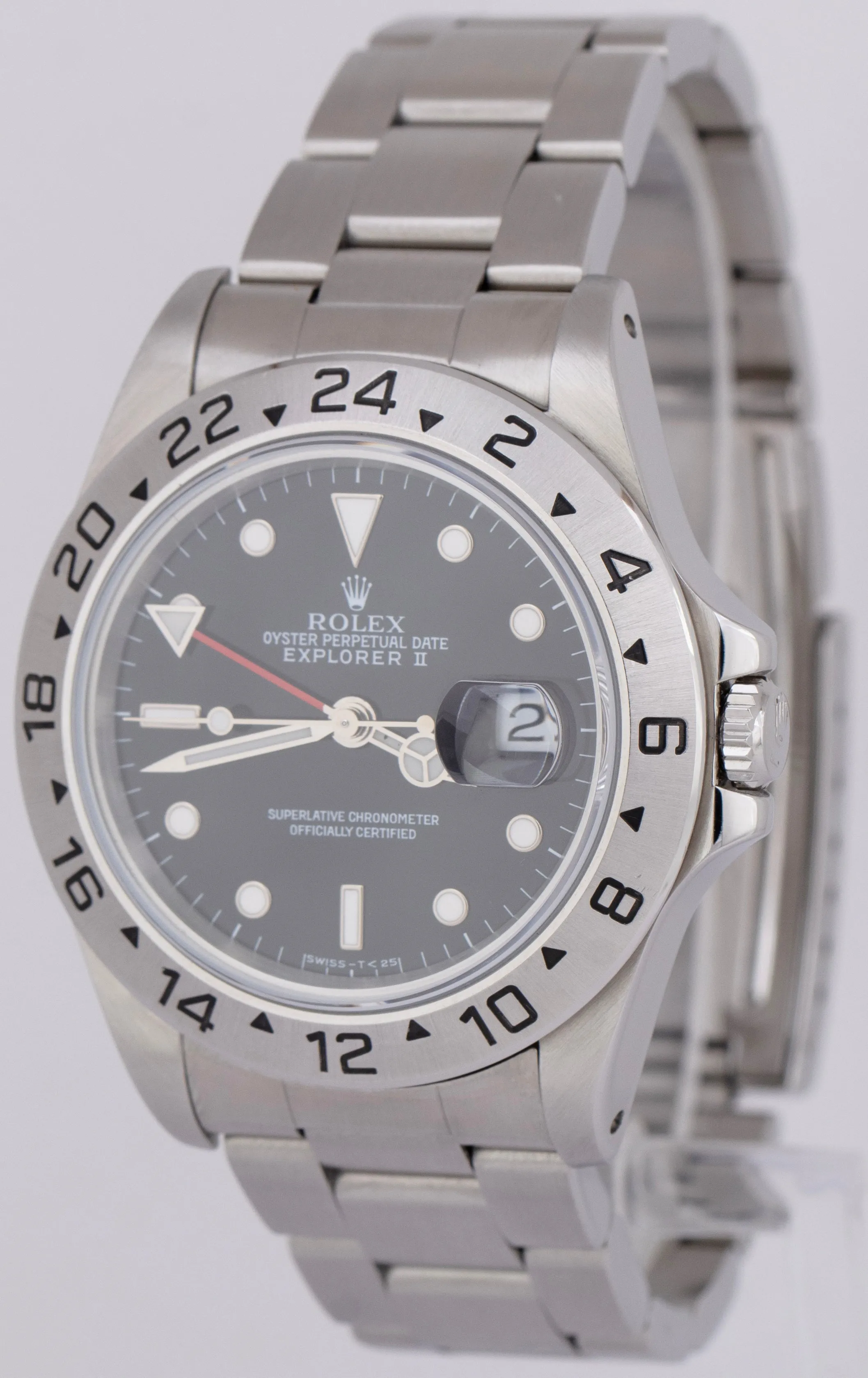 Rolex Explorer II Black Stainless Steel 40mm Steel GMT Automatic Watch 16570