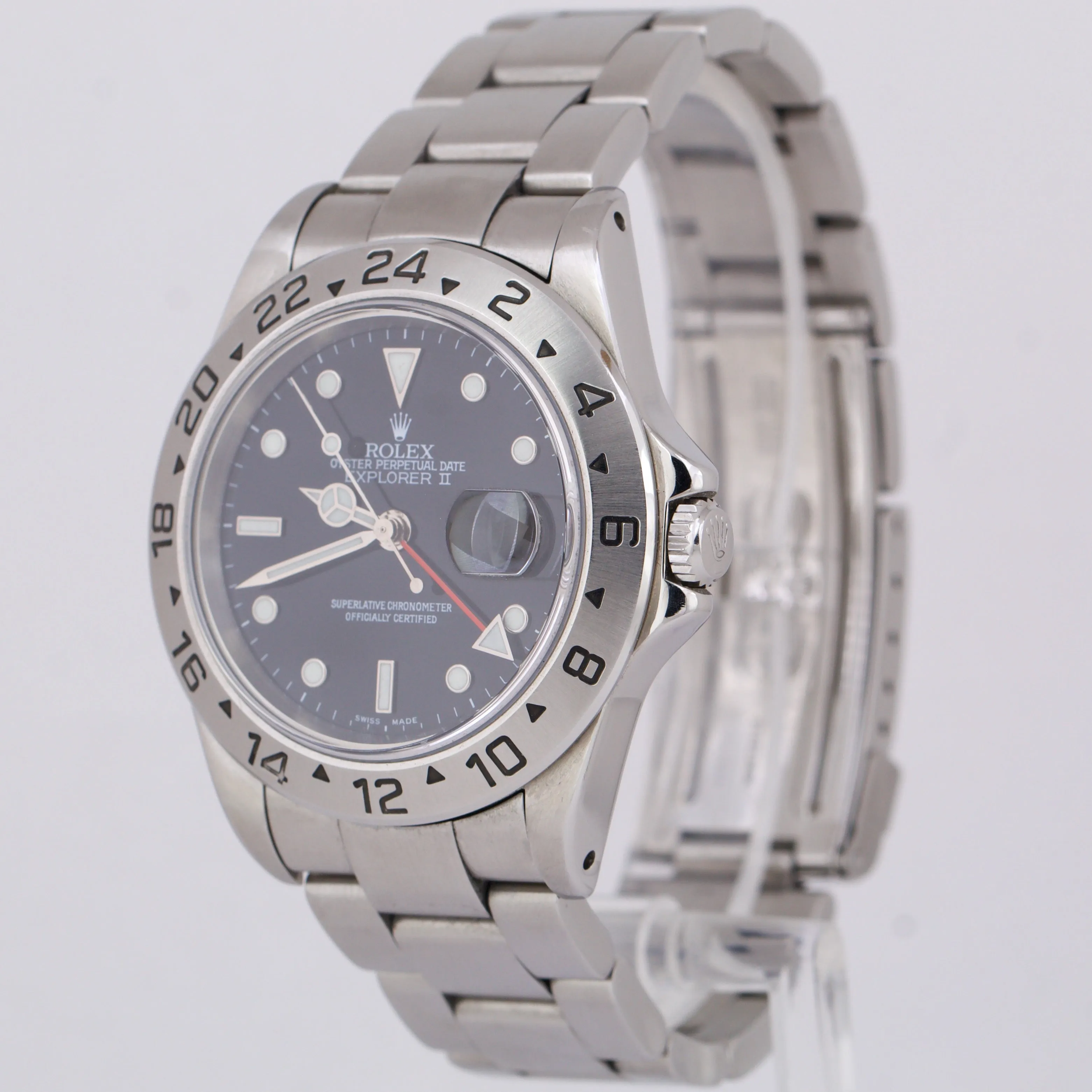 Rolex Explorer II Black Stainless Steel Oyster Automatic Date 40mm 16570 Watch