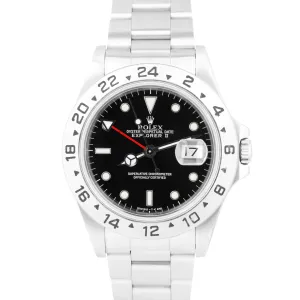 Rolex Explorer II Stainless Steel Black 40mm GMT Date Watch 16570 N-Serial