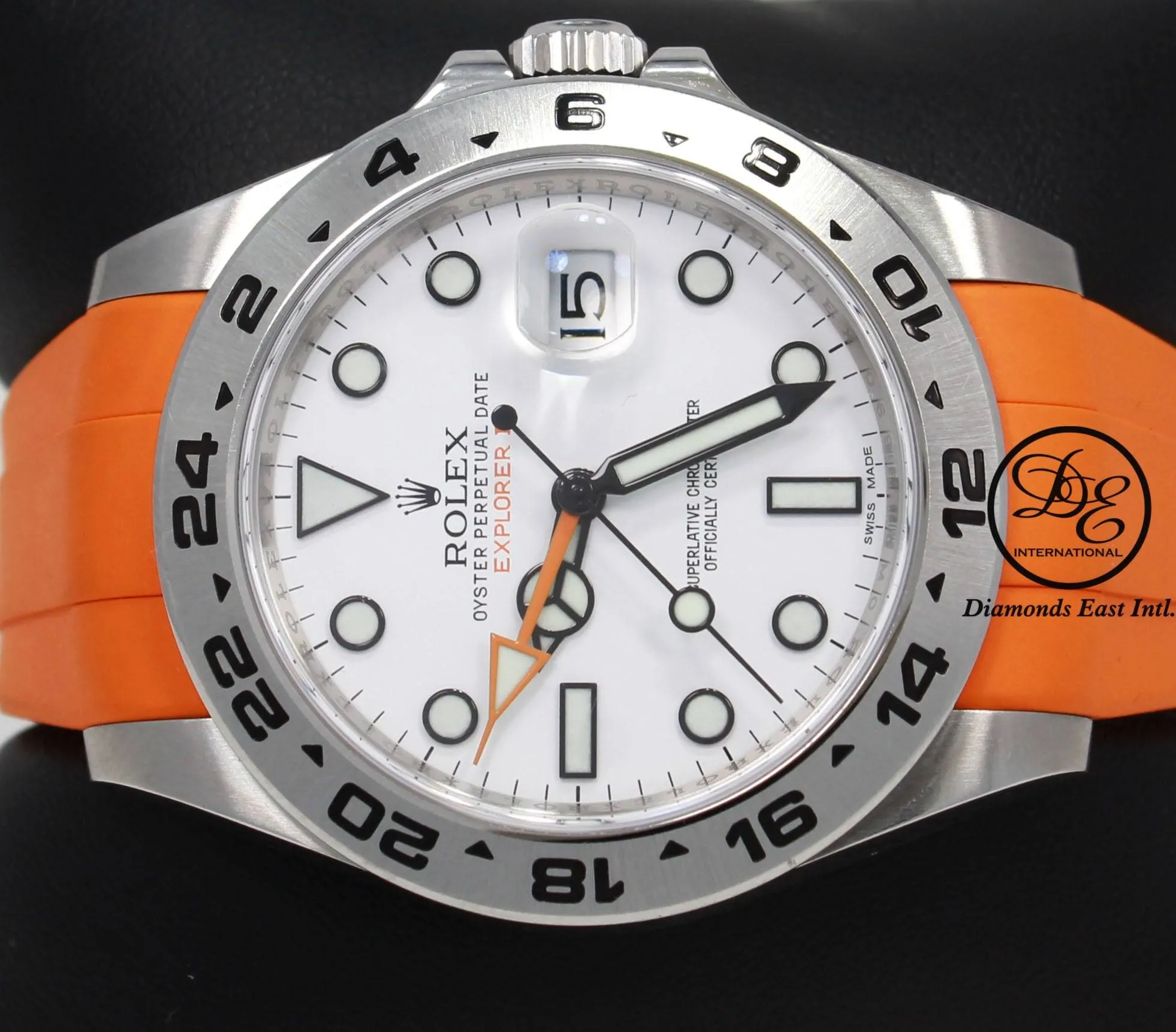 Rolex Oyster Perpetual Explorer II 216570 White Dial Orange Rubber B