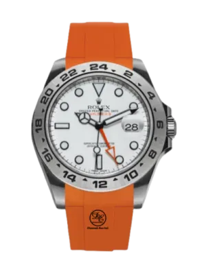 Rolex Oyster Perpetual Explorer II 216570 White Dial Orange Rubber B
