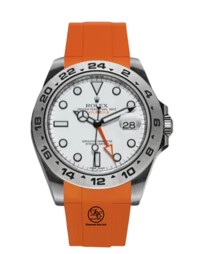 Rolex Oyster Perpetual Explorer II 216570 White Dial Orange Rubber B