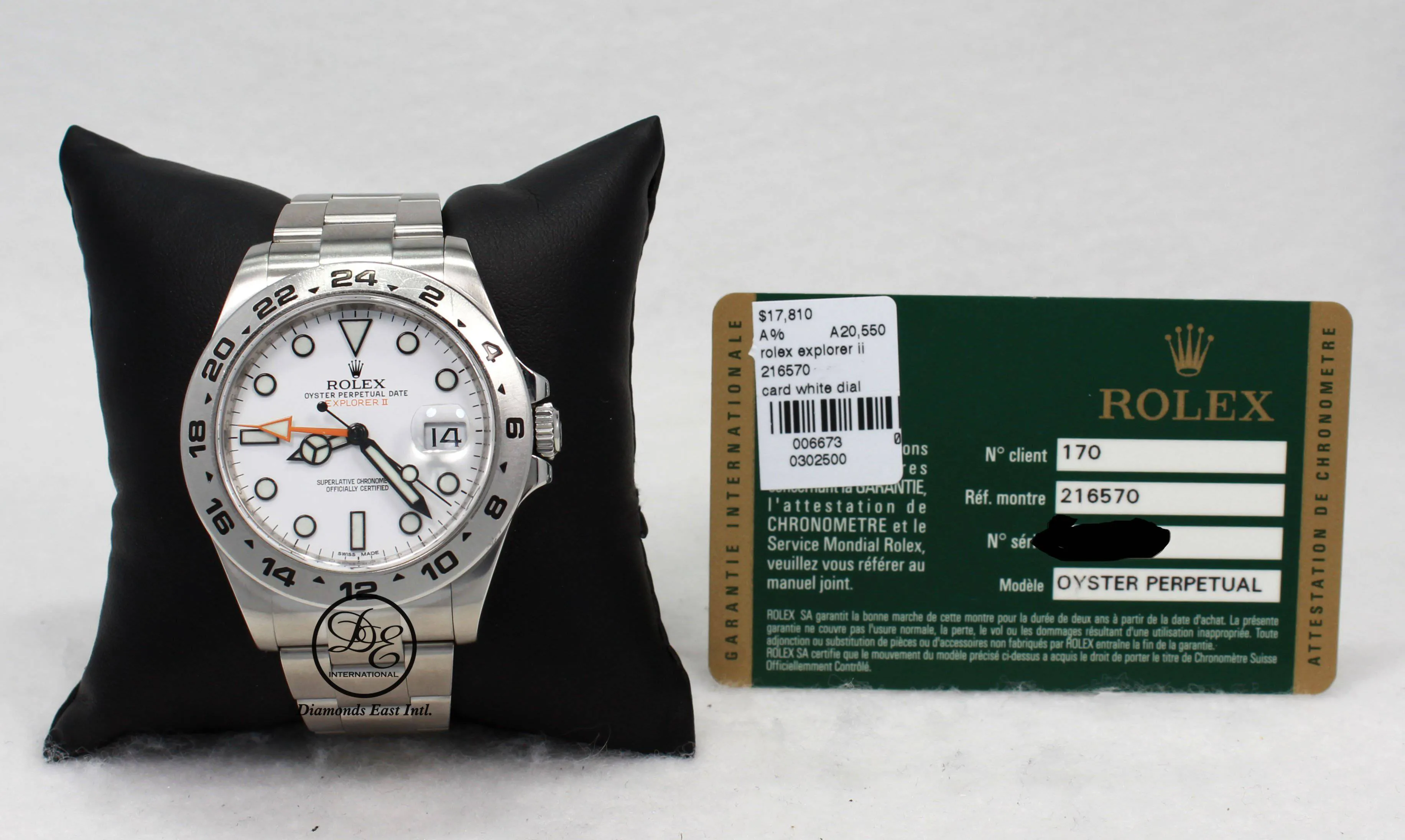 Rolex Oyster Perpetual Explorer II 216570 White Dial PAPERS