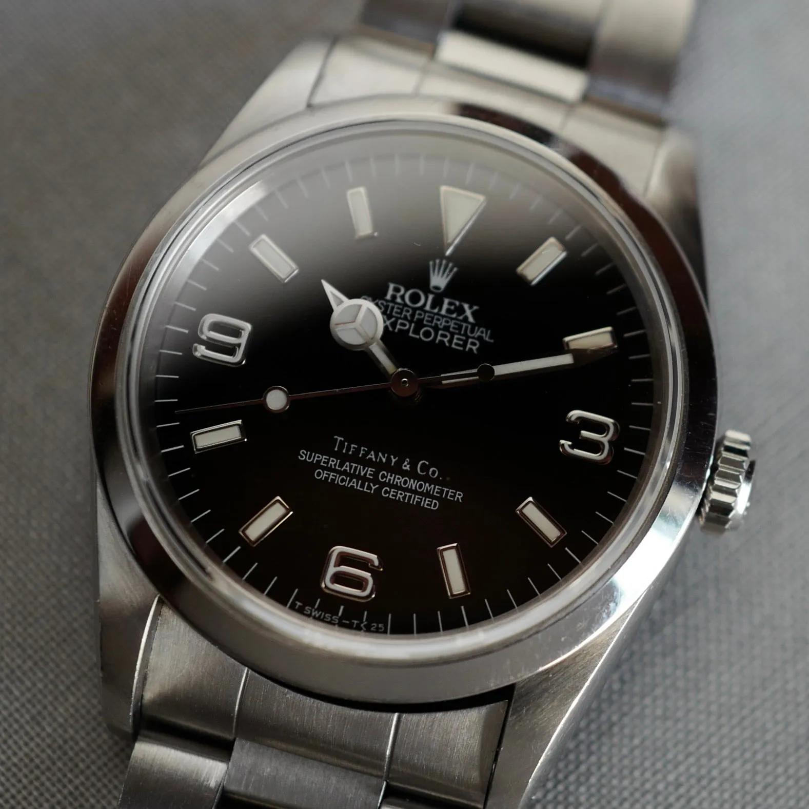 Rolex Steel Explorer Ref. 14270 Retailed by Tiffany & Co.