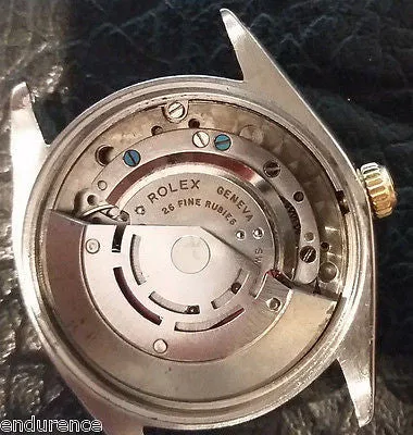 ROLEX VINTAGE RARE EXPLORER OYSTER PERPETUAL PRECISION 2TONE STEEL 14K 5501