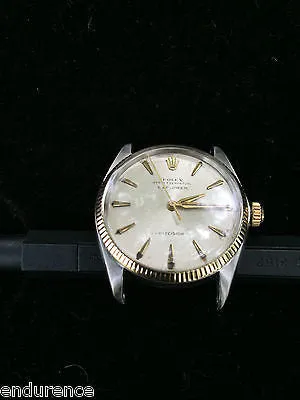ROLEX VINTAGE RARE EXPLORER OYSTER PERPETUAL PRECISION 2TONE STEEL 14K 5501