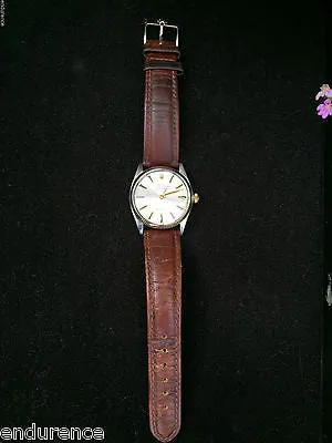 ROLEX VINTAGE RARE EXPLORER OYSTER PERPETUAL PRECISION 2TONE STEEL 14K 5501