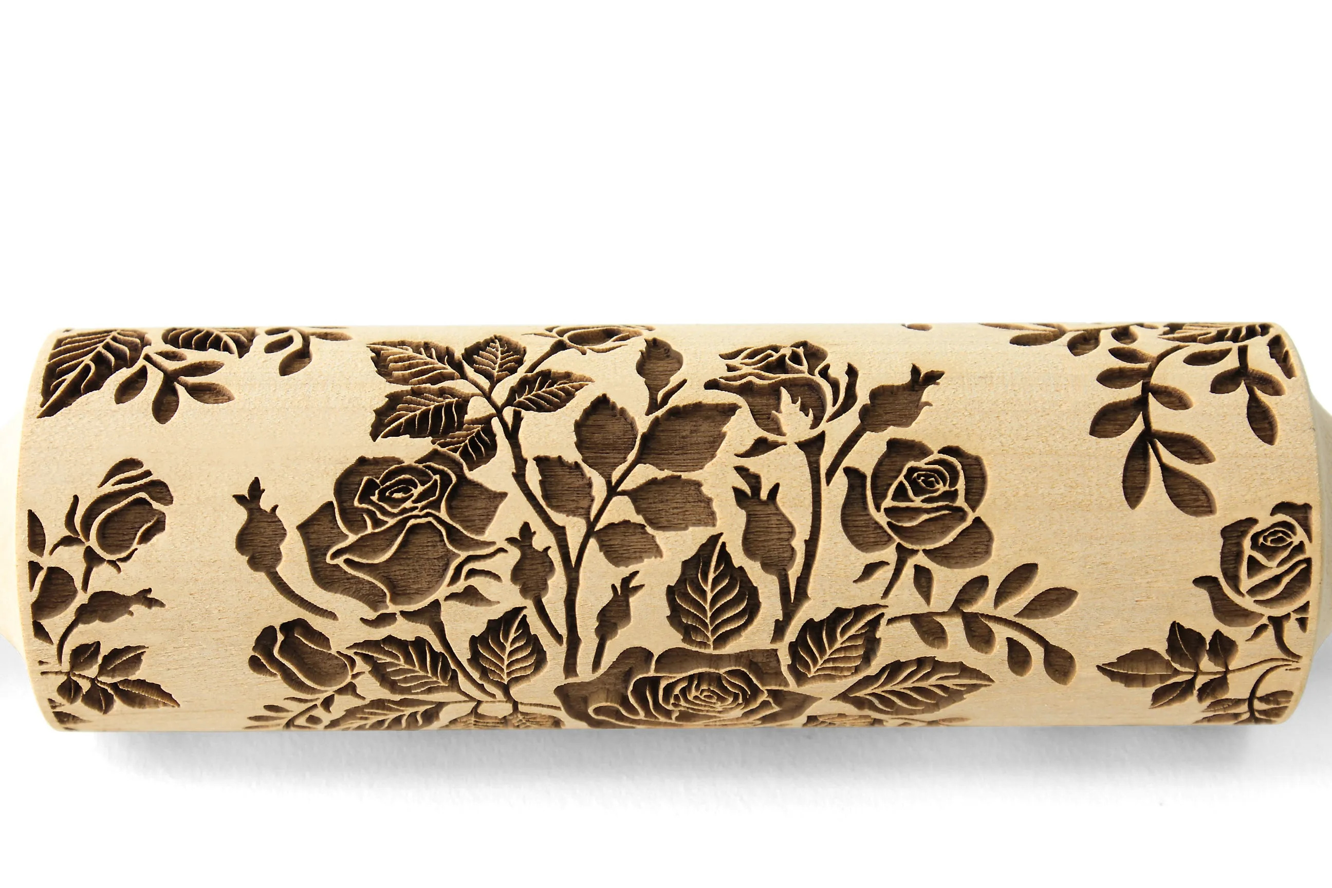 Roses Big Embossed Rolling Pin, Textured Cookies, Clay Stamp, Christmas Gift,  Ceramic Roller Pottery