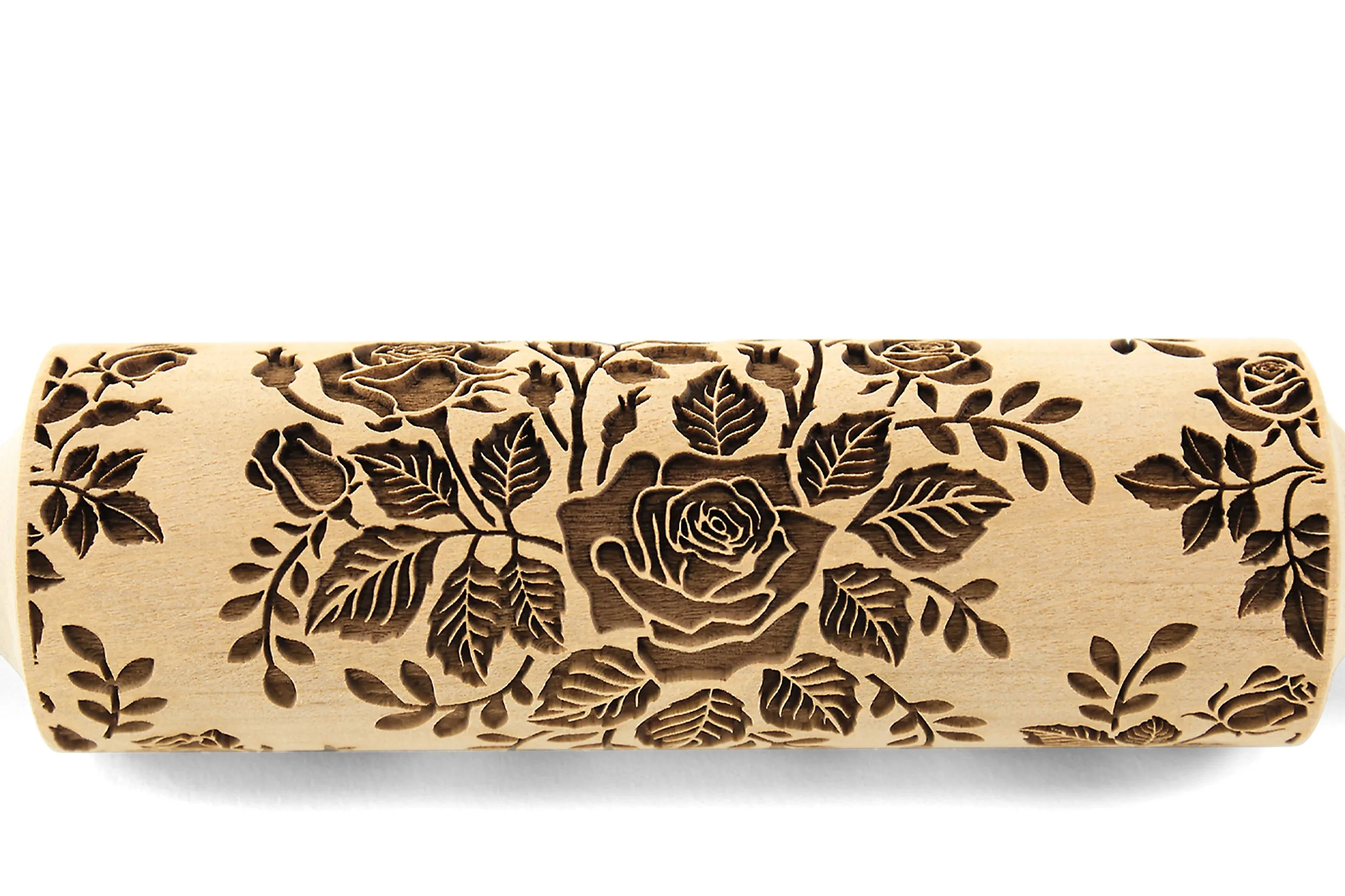 Roses Big Embossed Rolling Pin, Textured Cookies, Clay Stamp, Christmas Gift,  Ceramic Roller Pottery