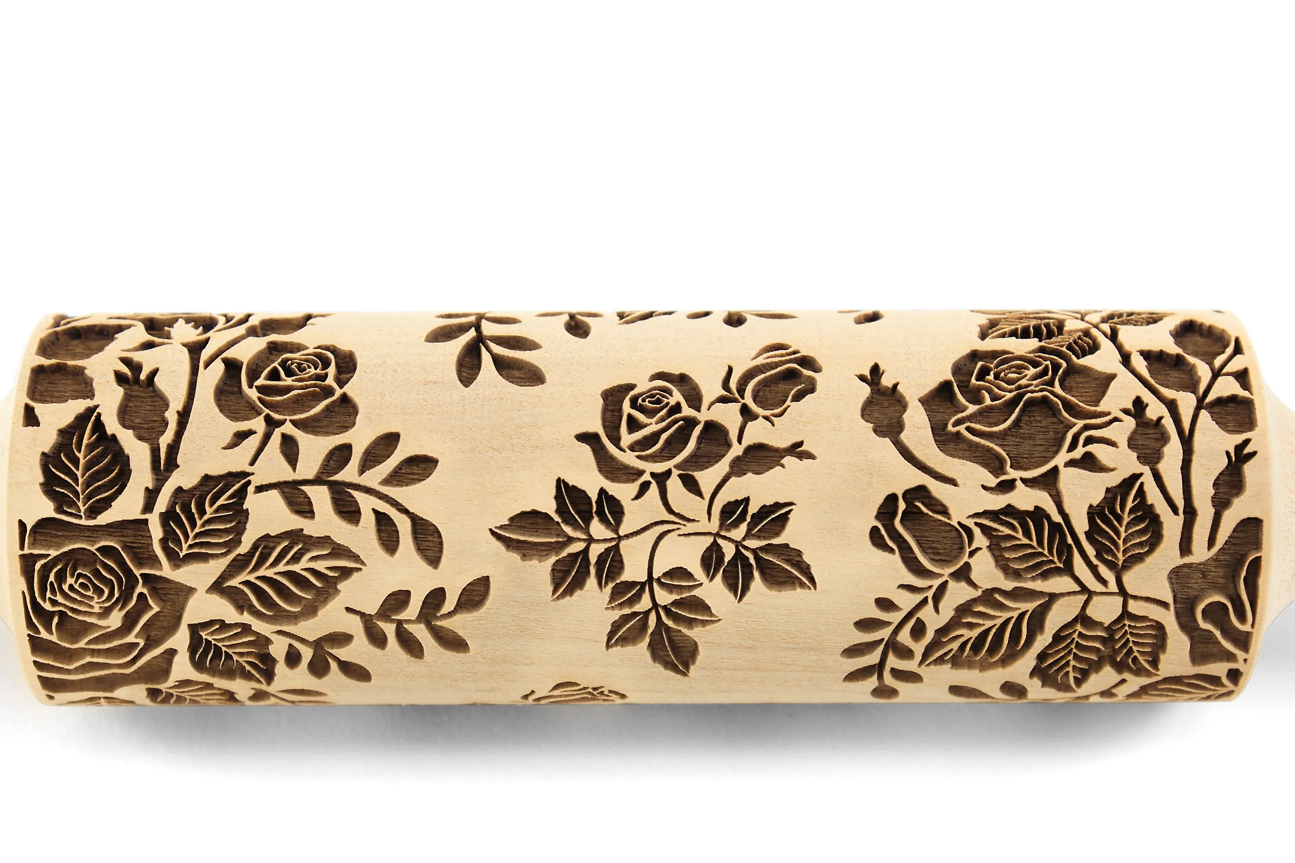 Roses Big Embossed Rolling Pin, Textured Cookies, Clay Stamp, Christmas Gift,  Ceramic Roller Pottery