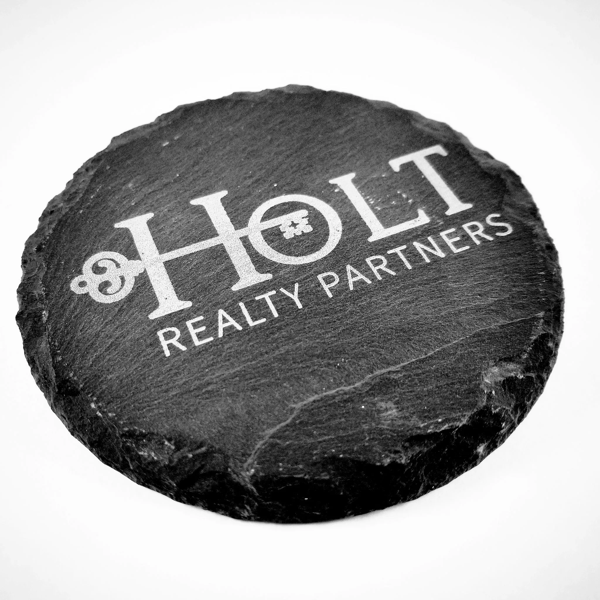 Round Slate Coaster - Rustic Cut