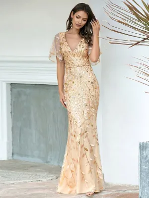 Roycebridal Eliza tulle sleeve mother of bride dress in light gold Express NZ wide
