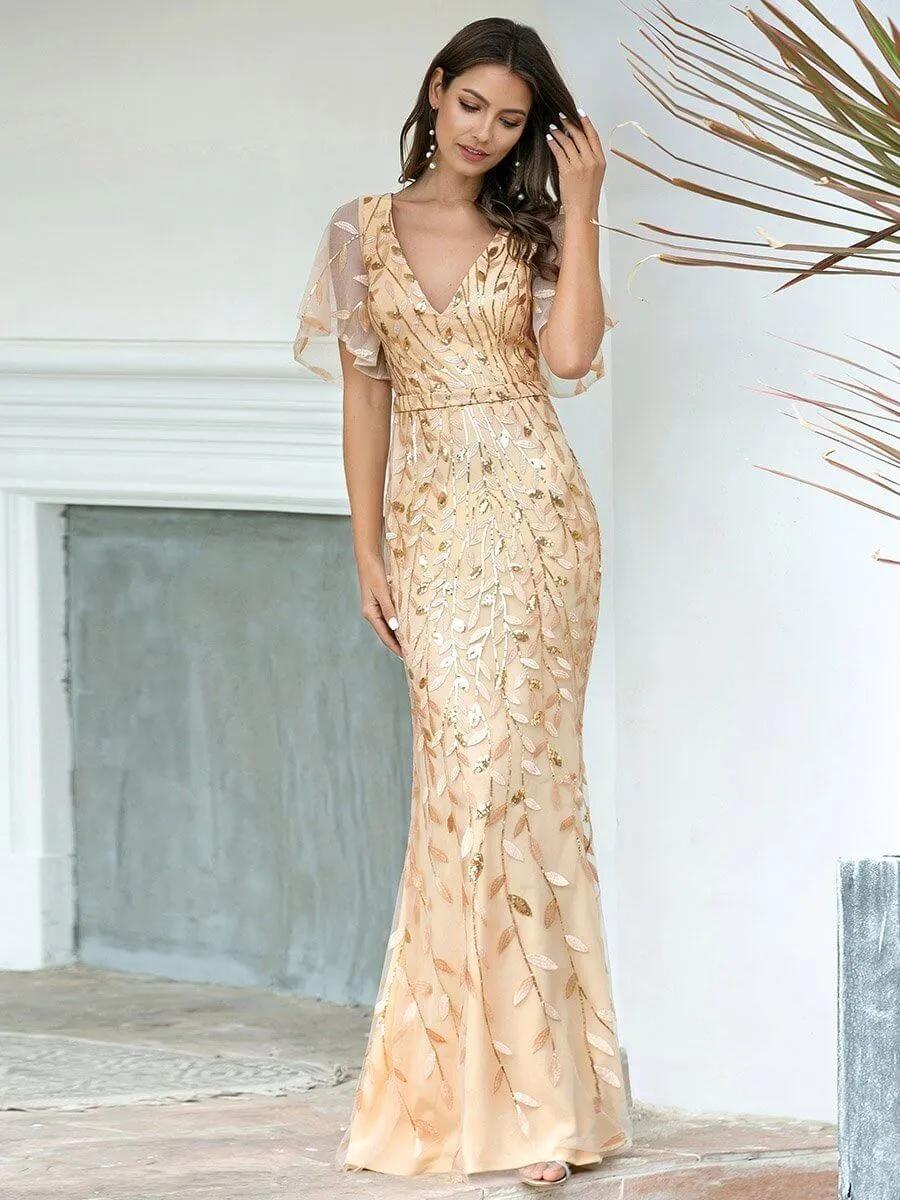 Roycebridal Eliza tulle sleeve mother of bride dress in light gold Express NZ wide