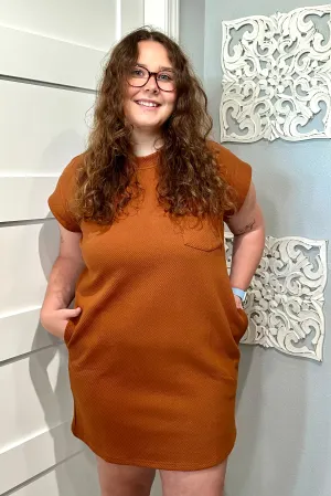 Samantha Caramel Textured Dress