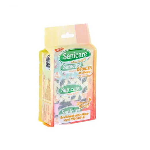 SANICARE Mini Wipes Summer Breeze Scent 6-Packs