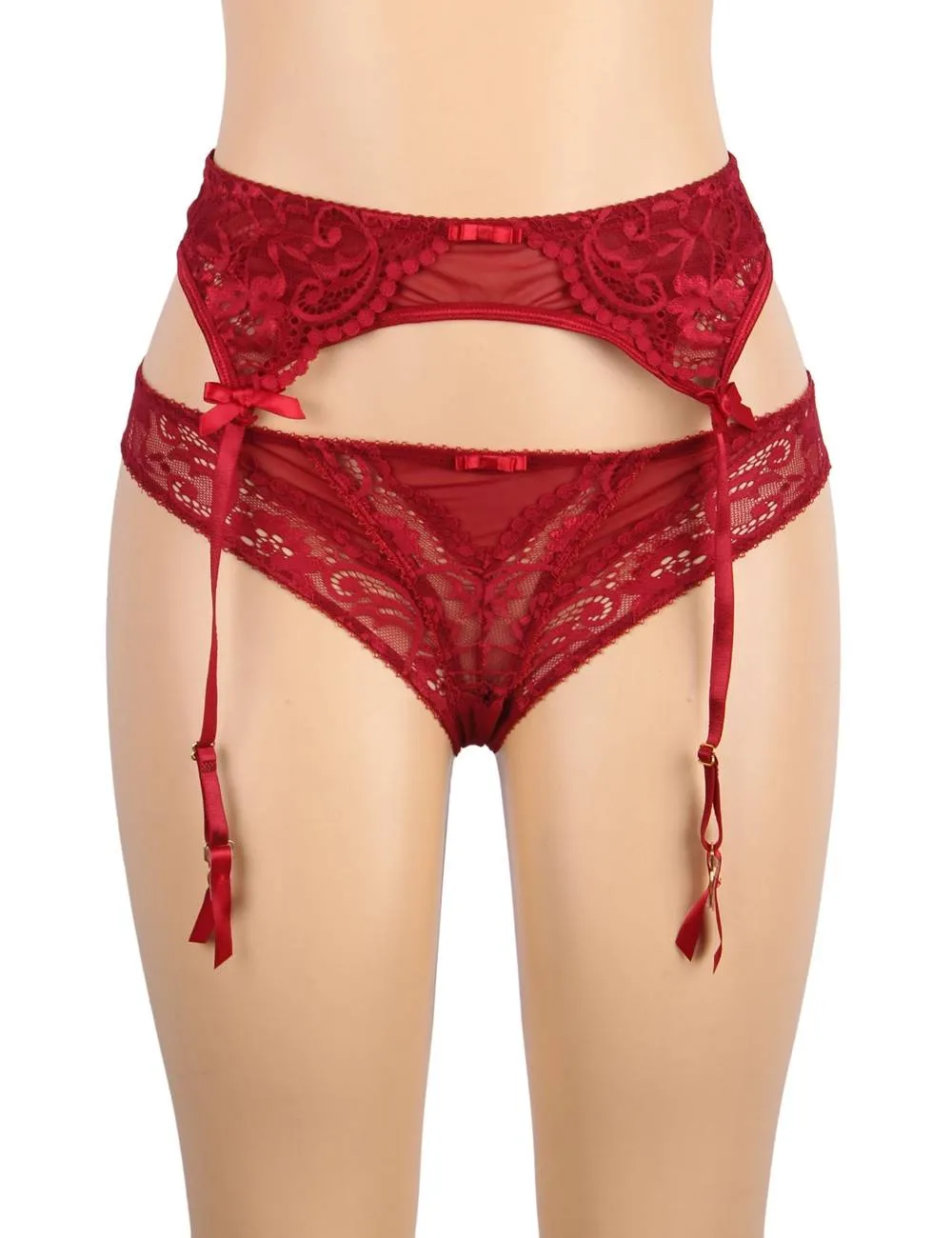 Sexy Exquisite Lace Plus Size Garter Panty