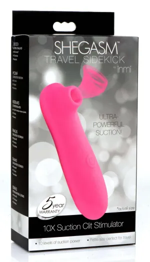 Shegasm Travel Sidekick 10x Suction Clit Stimulator: Your Petite Pleasure Partner in Pink