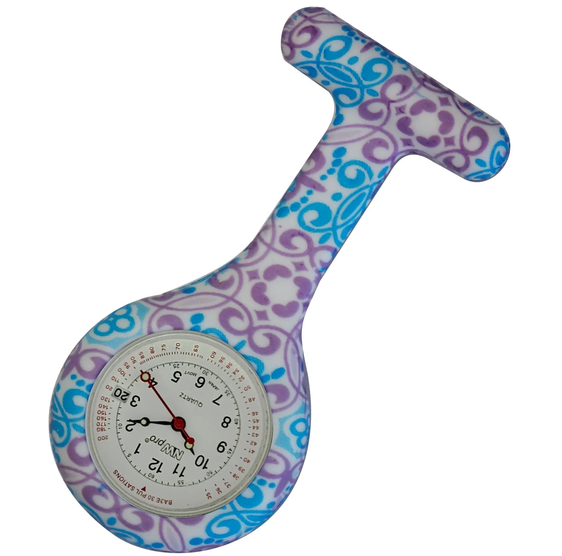 Silicone Pin-on Nurse Watch - Pattern - Base 30 Dial