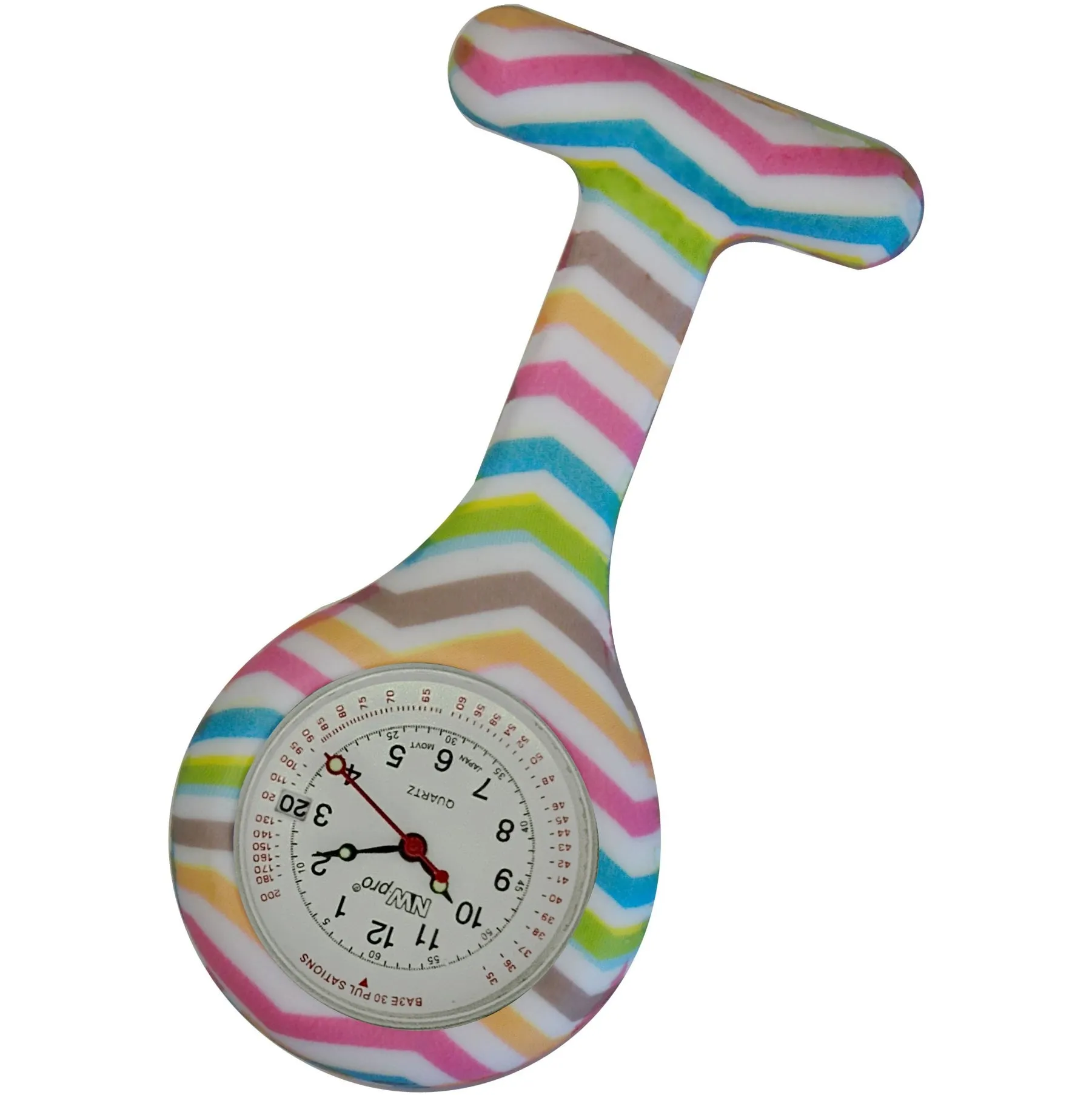 Silicone Pin-on Nurse Watch - Pattern - Base 30 Dial