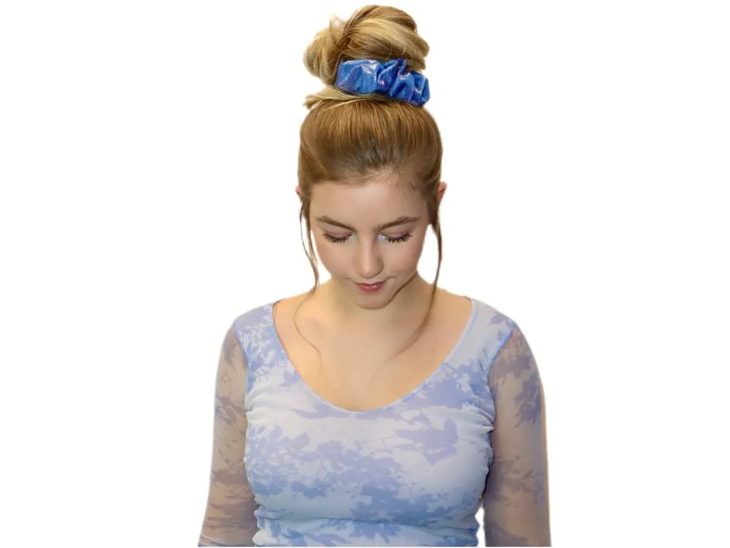 Silky and Smooth Metallic Dots Scrunchie (Royalty Red)
