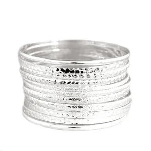 SILVER BANGLES  #HB9641_SILVER (EC2)