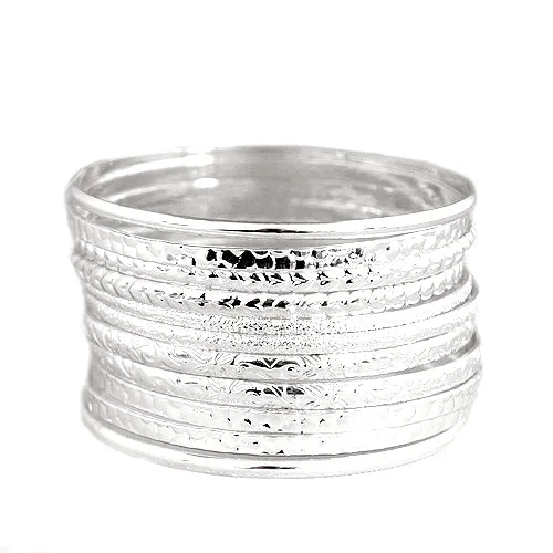 SILVER BANGLES  #HB9641_SILVER (EC2)