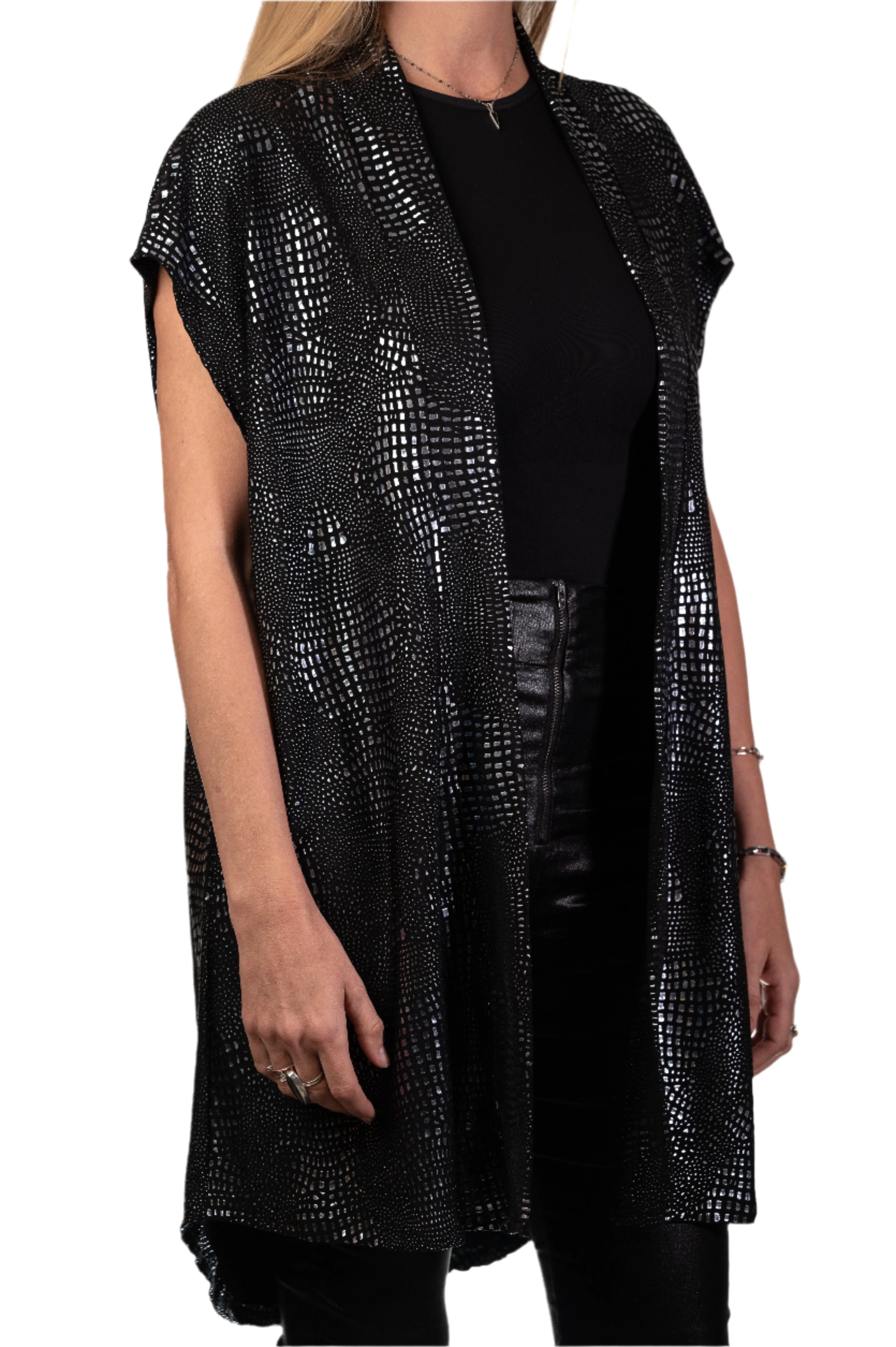 Silver Textured Vest