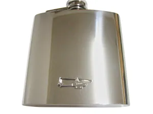 Silver Toned Smooth Helicopter 6 Oz. Stainless Steel Flask