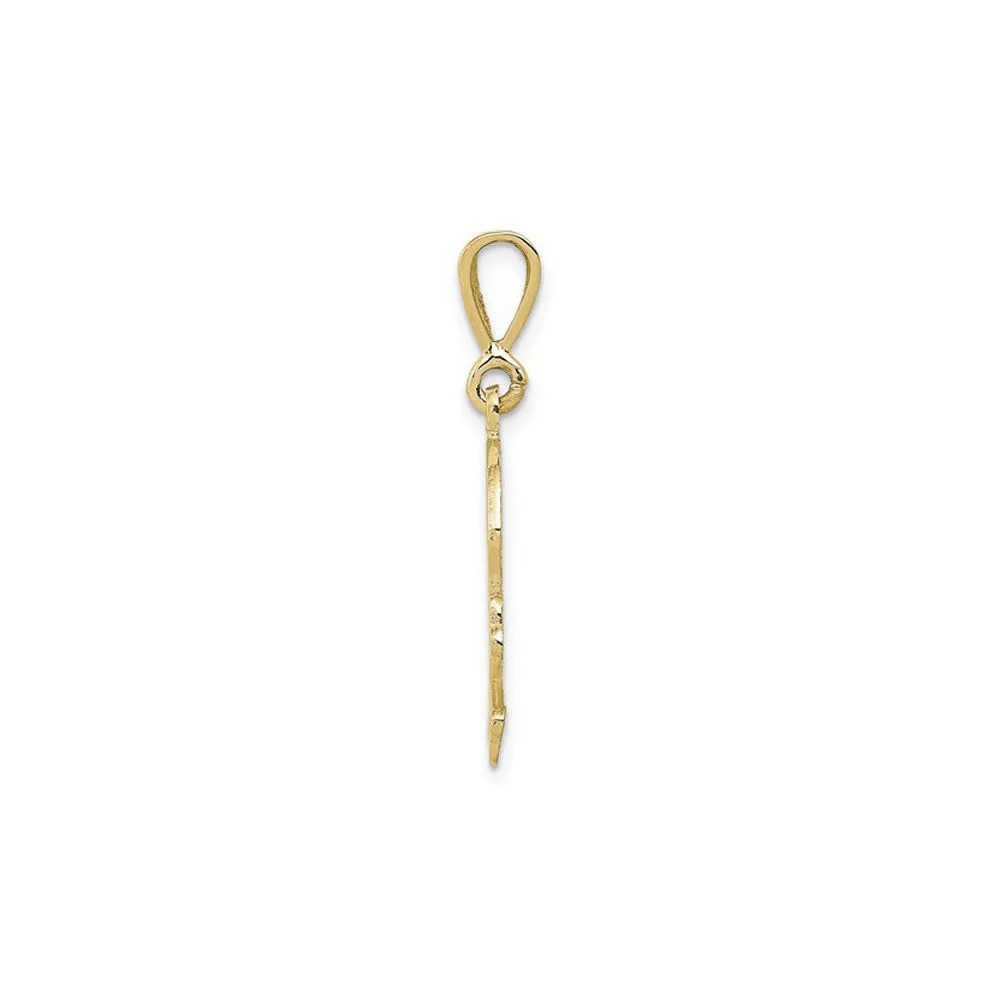 Skull and Bones Mesh Patterned Pendant (14K)