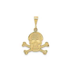 Skull and Bones Mesh Patterned Pendant (14K)