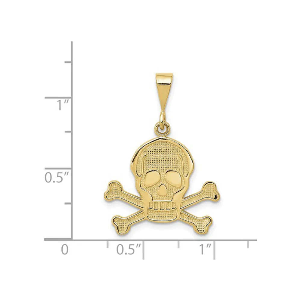 Skull and Bones Mesh Patterned Pendant (14K)