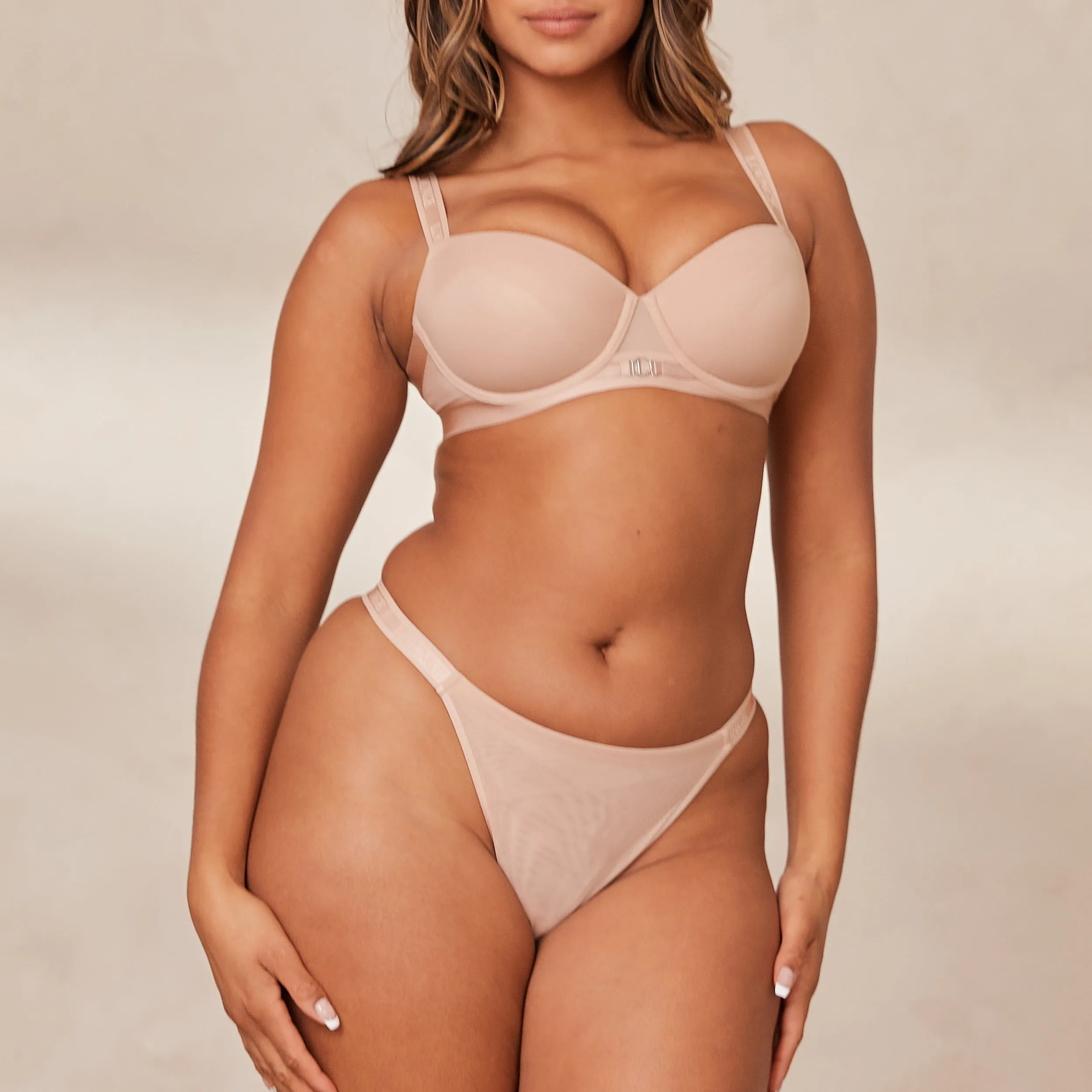 Smooth Mesh T-shirt Soutien-Gorge - Taupe