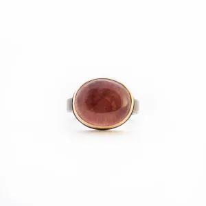 Smooth Oval Strawberry Quartz Ring