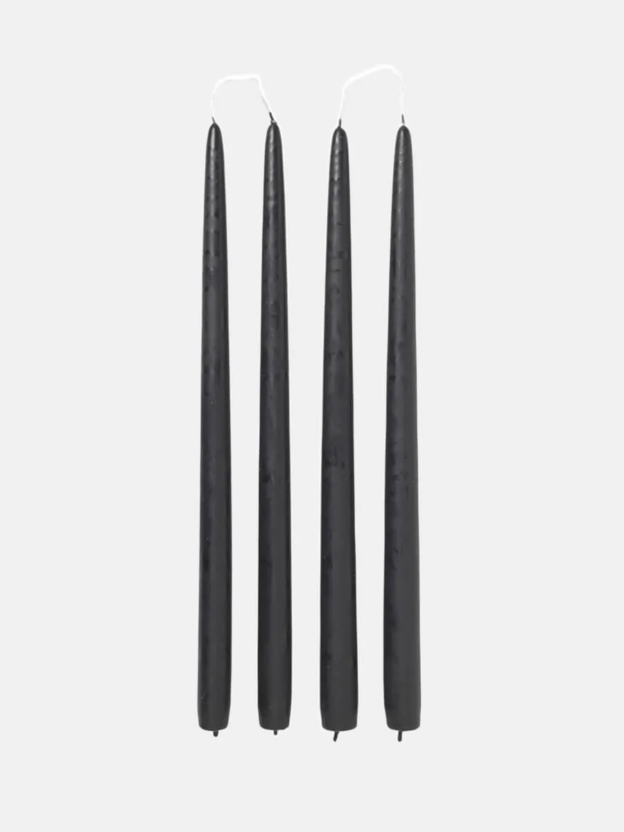 Smooth Taper Candles - Simply Black