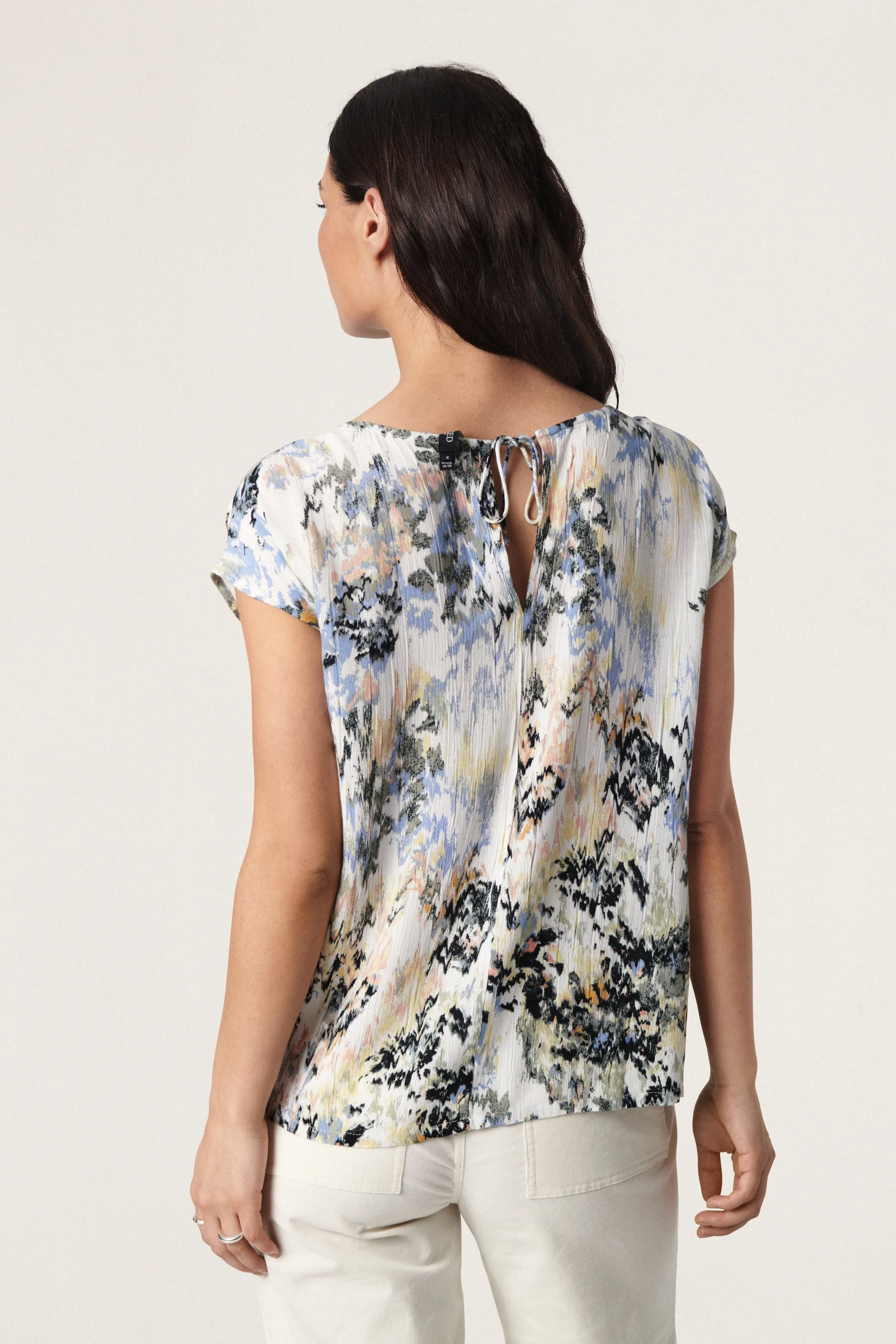 Soaked In Luxury Zaya Top in Parsnip Abstract