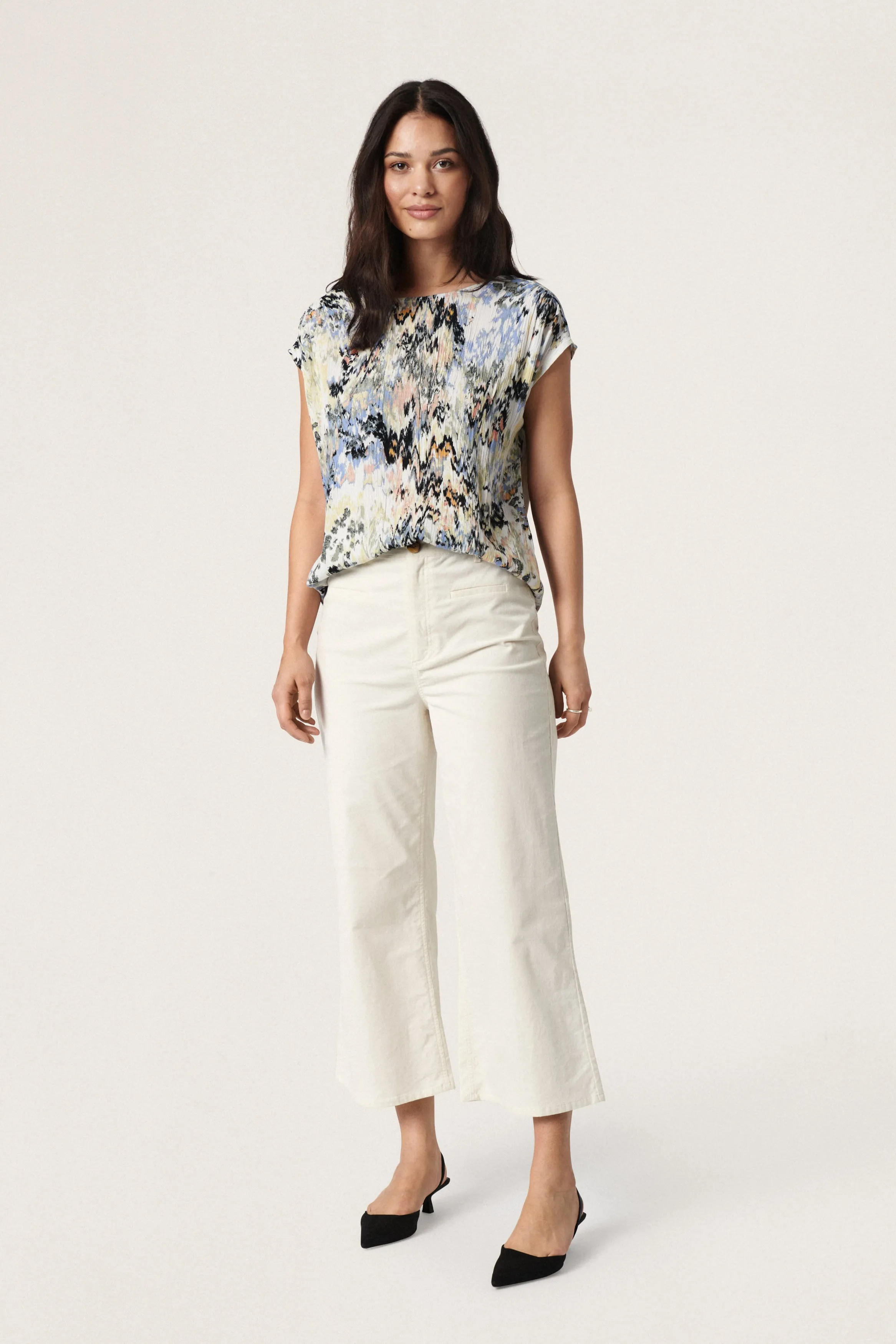 Soaked In Luxury Zaya Top in Parsnip Abstract
