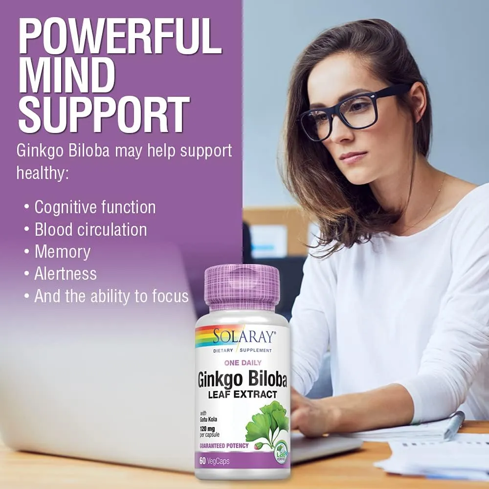Solaray Ginkgo Biloba Leaf Extract 120 Mg One Daily
