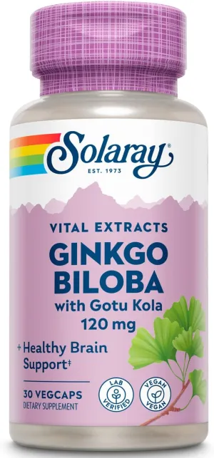 Solaray Ginkgo Biloba Leaf Extract, One Daily 30ct 120mg