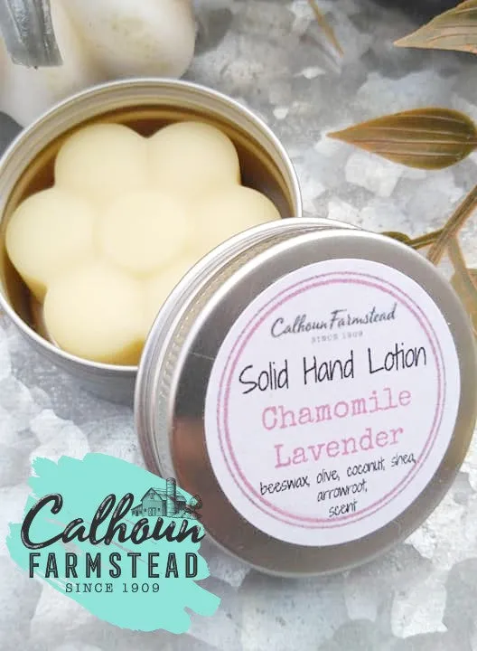 Solid Hand Lotion - Beeswax Lotion - Pocket Sized - Dry Chapped Skin