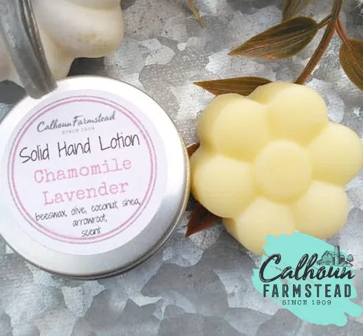 Solid Hand Lotion - Beeswax Lotion - Pocket Sized - Dry Chapped Skin
