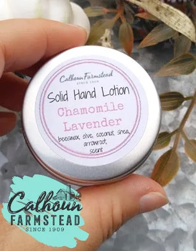 Solid Hand Lotion - Beeswax Lotion - Pocket Sized - Dry Chapped Skin