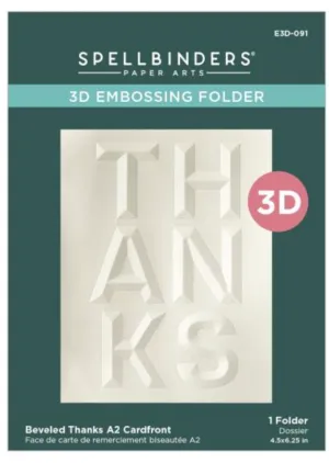 Spellbinders A2 Cardfront Beveled Thanks 3D Embossing Folder {W25}