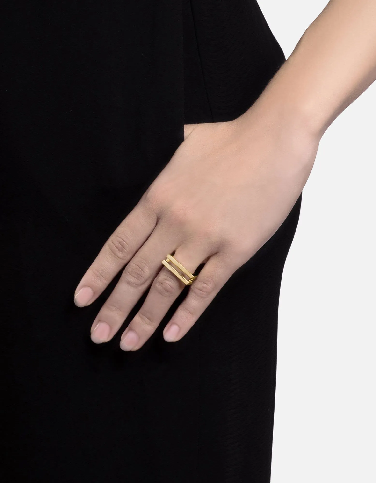 Square Bar Ring, Gold