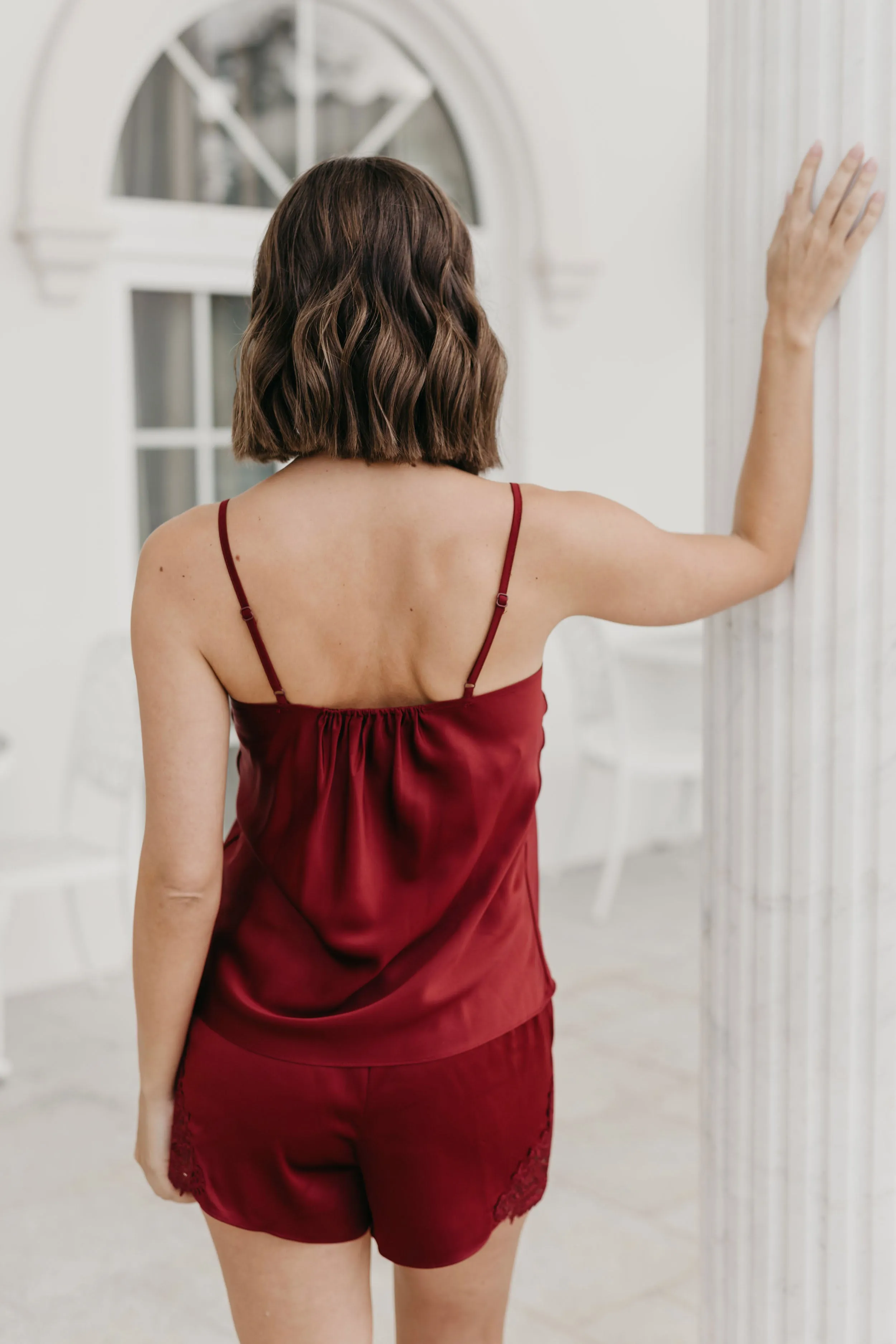 Stella Cami and Lace Trim Short Set Ruby