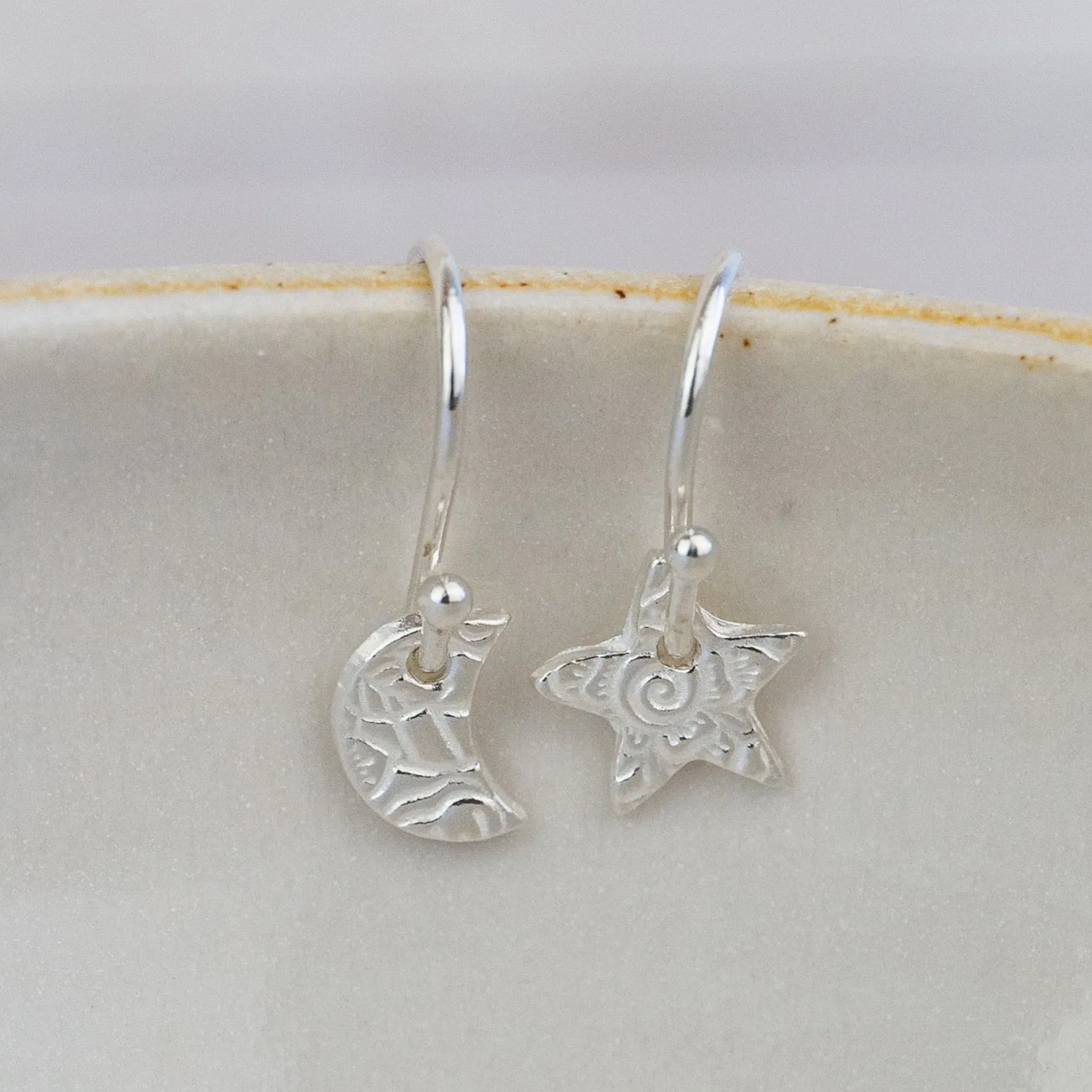 Sterling Silver Mini Textured Mismatch Earrings