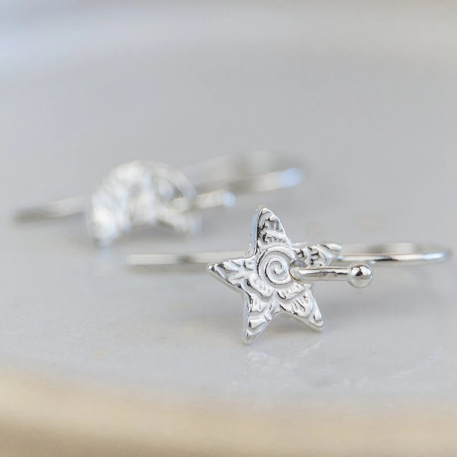 Sterling Silver Mini Textured Mismatch Earrings