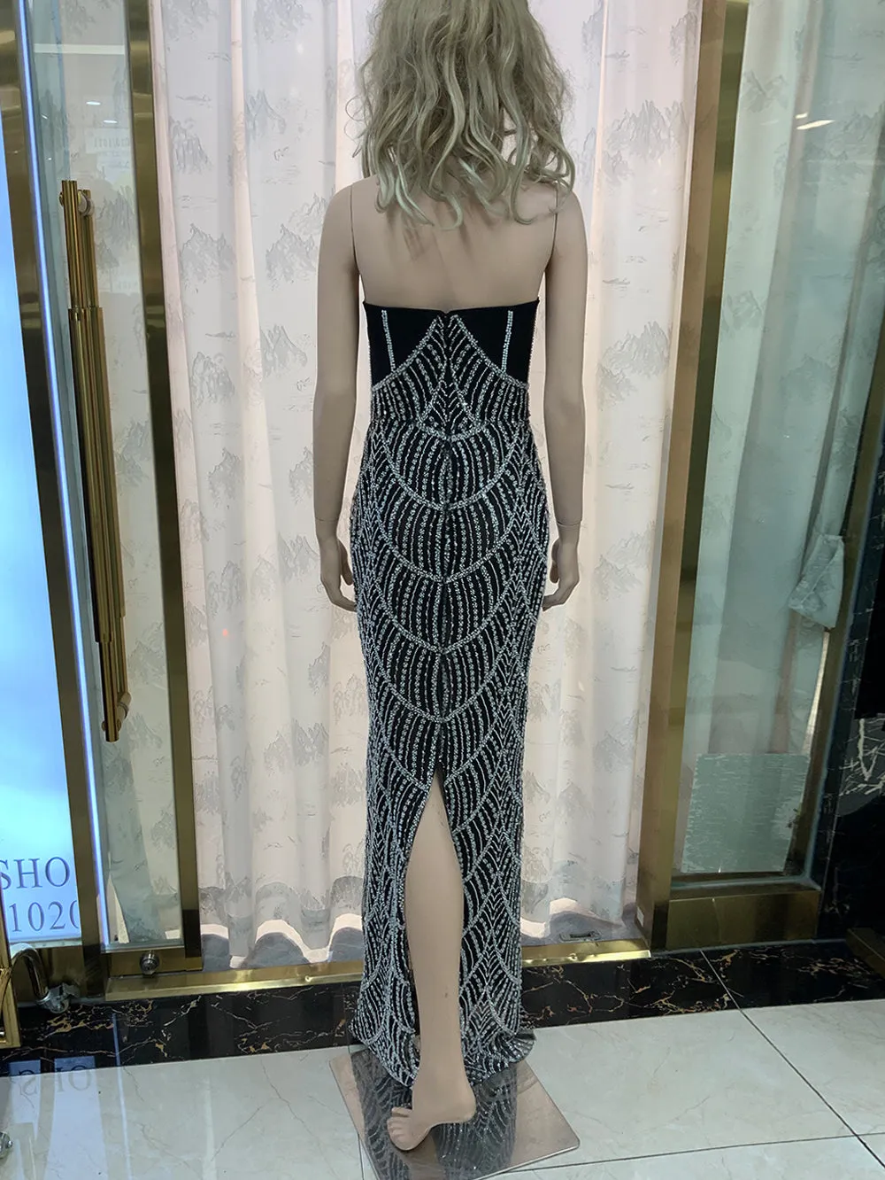 Strapless Sleeveless Exquisite Maxi Bodycon Dress HT21020