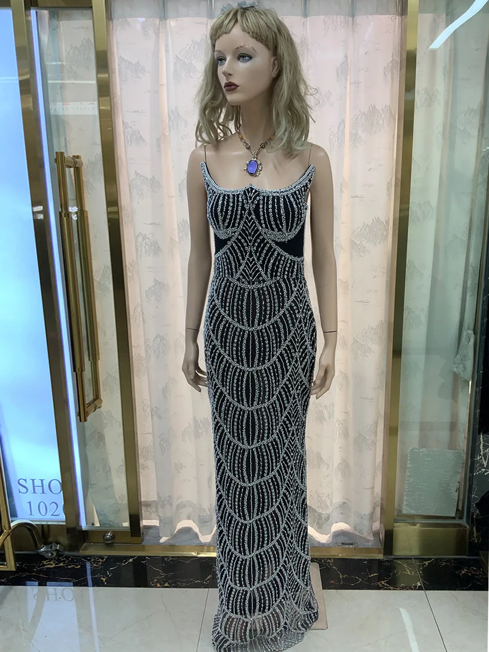 Strapless Sleeveless Exquisite Maxi Bodycon Dress HT21020